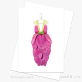 pink tulip dress - floral greeting card by petal & pins for the farmgate project