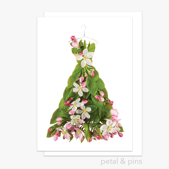 apple blossom dress greeting card by petal & pins
