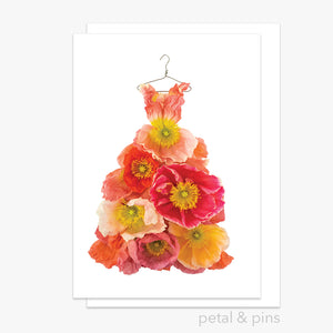 poppy dress greeting card by petal & pins