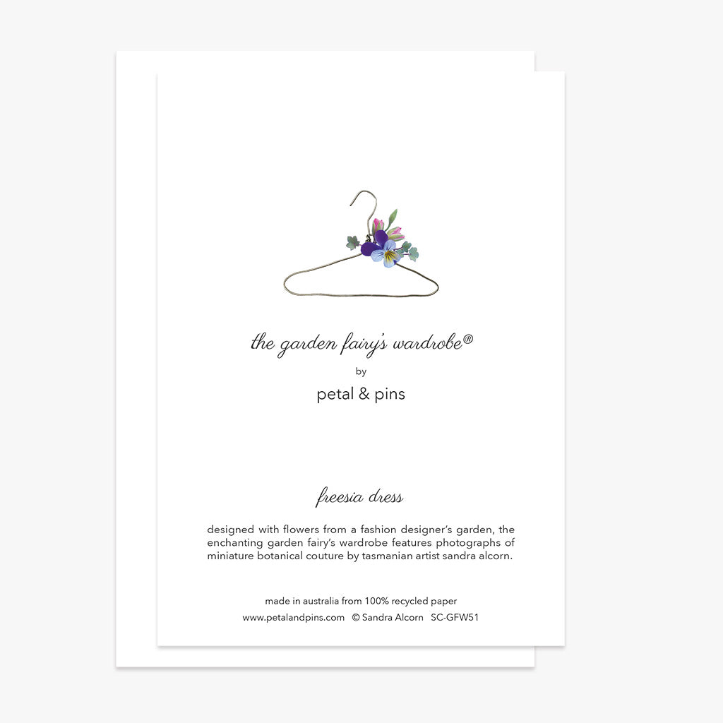 freesia dress card back by petal & pins