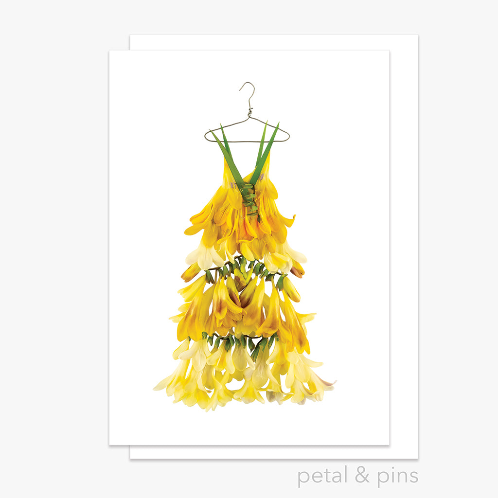 freesia dress greeting card by petal & pins