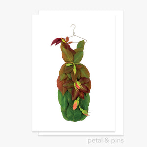 rose bud dress greeting card from the garden fairy's wardrobe by petal & pins