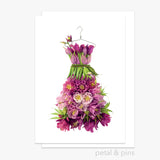 aquilegia dress greeting card from the garden fairy's wardrobe by petal & pins