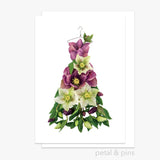 hellebore dress greeting card from the garden fairy's wardrobe by petal & pins