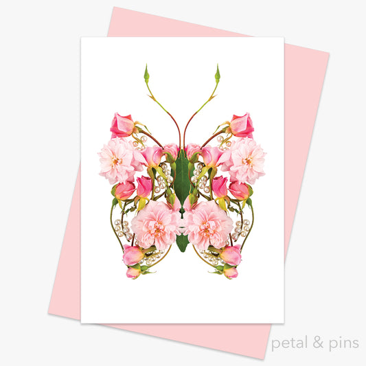 butterfly kisses greeting card from the love letters collection by petal & pins