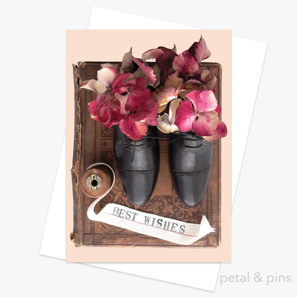 a book of best wishes greeting card by petal & pins