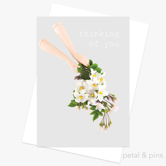 thinking of you greeting card by petal & pins