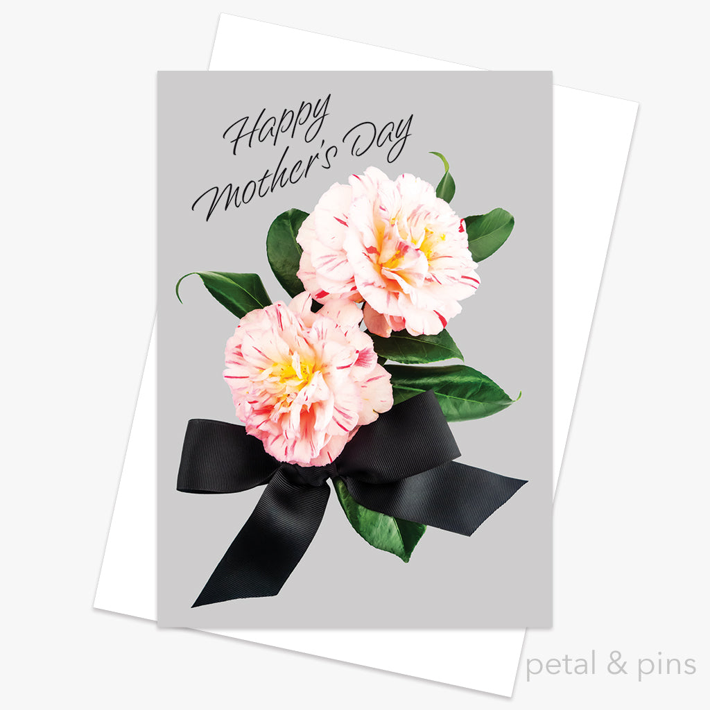 Mother's Day Camellias greeting card by petal & pins