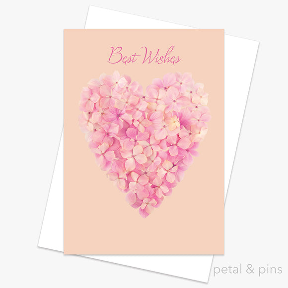 best wishes heart greeting card by petal & pins