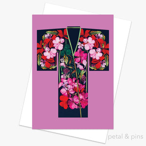 kyoto dreaming kimono greeting card by petal & pins