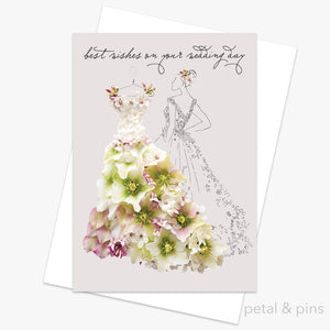 wedding wishes greeting card by petal & pins