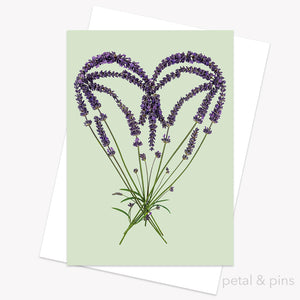 lavender heart greeting card from the scrapbook collection by petal & pins