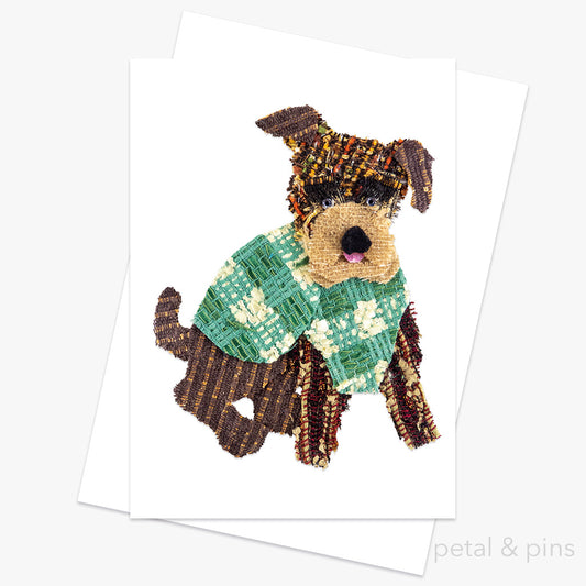 boxer dog greeting card from the tweed menagerie by petal & pins