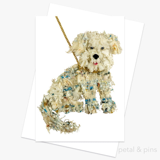 labradoodle dog greeting card from the tweed menagerie by petal & pins