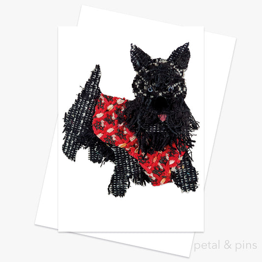 scottie dog greeting card from the tweed menagerie by petal & pins