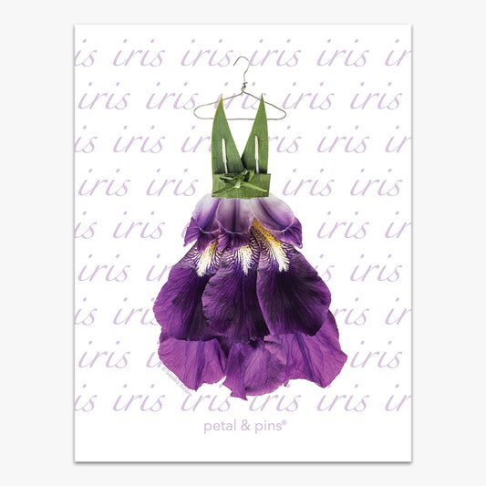 iris with bow dress tea towel by petal & pins