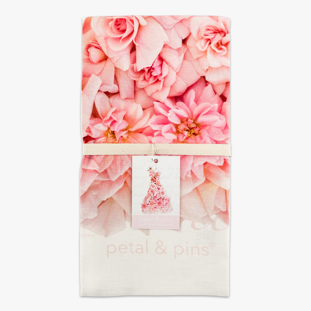 cécile brünner rose dress tea towel by petal & pins - folded