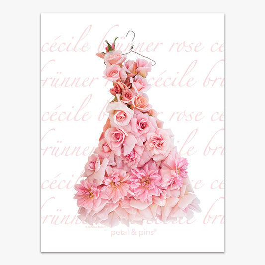 cécile brünner rose dress tea towel by petal & pins