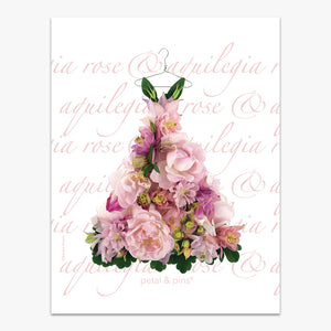 aquilegia & rose dress pure linen tea towel by petal & pins