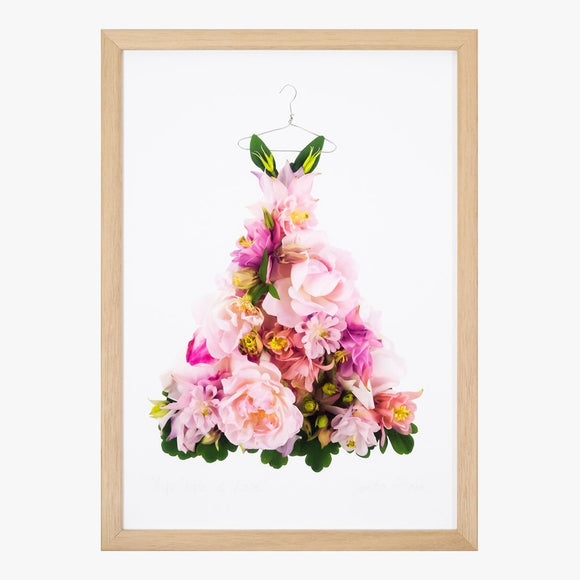 aquilegia & rose dress art print by petal & pins