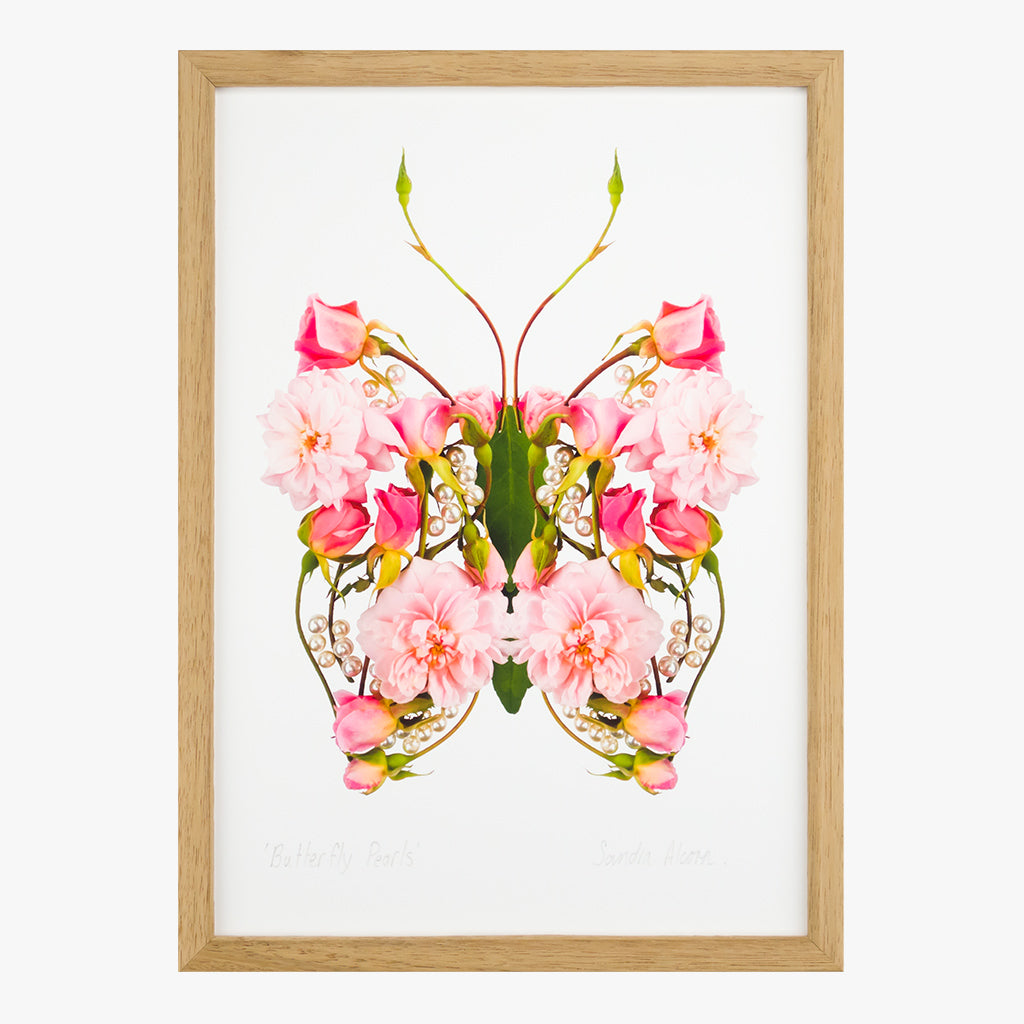 butterfly pearls art print from the love letters collection by petal & pins