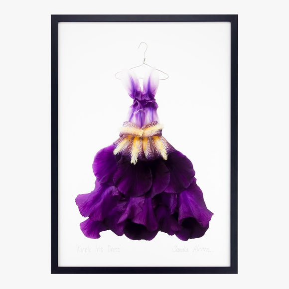 purple iris dress art print by petal & pins