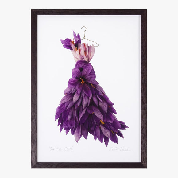 saffron gown art print by petal & pins